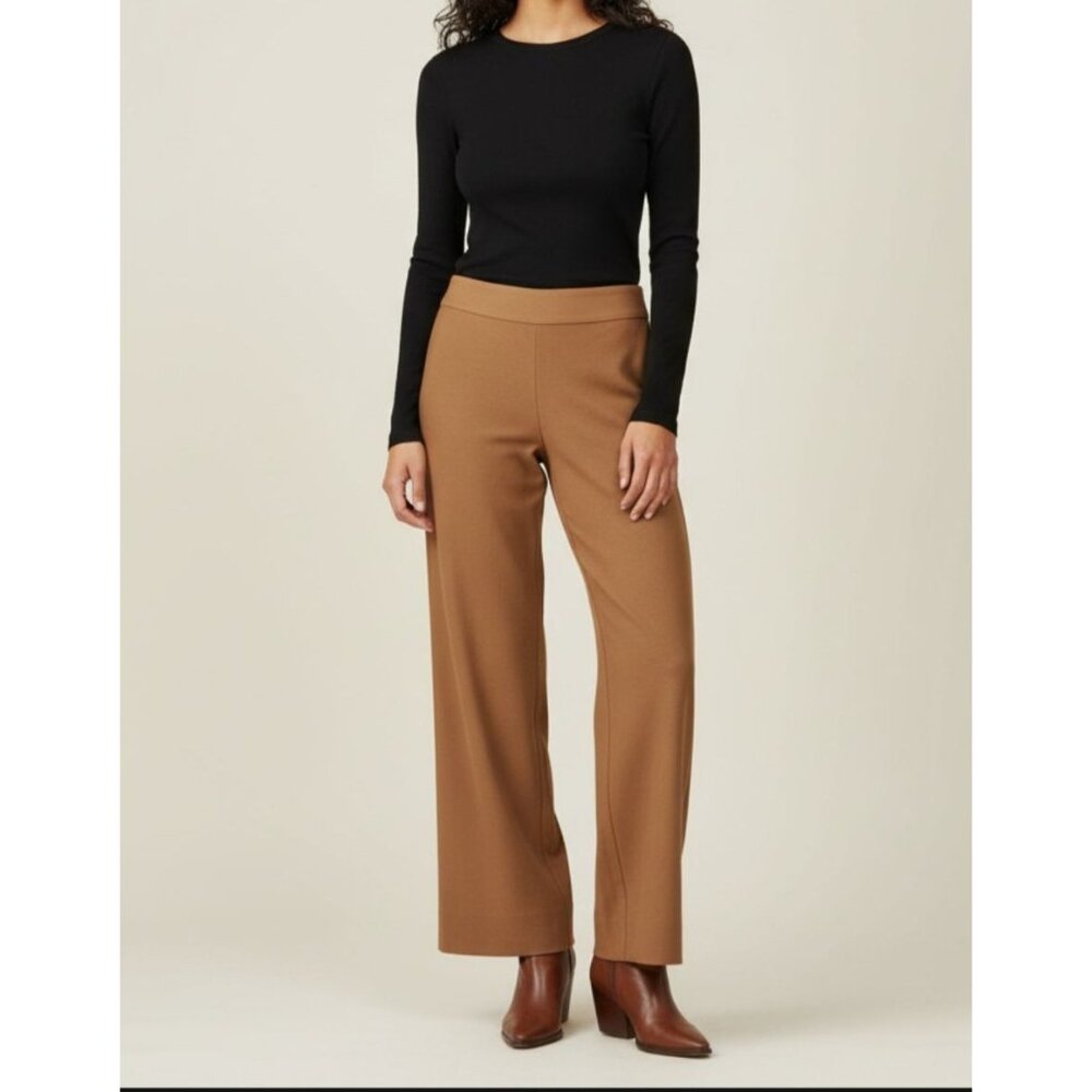 VINCE Kick Flare Stretch Pants Cropped‎ Work Office Size 4 Brown NWT